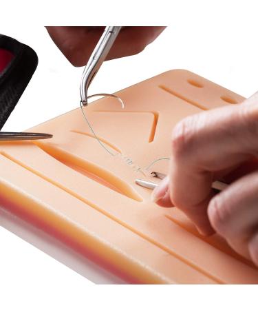 Suture Training Kit for Medical, Dental, Vet Students - Large Silicone Pad with Tools & Needles for Demonstration - Buy Online on GoSupps.com