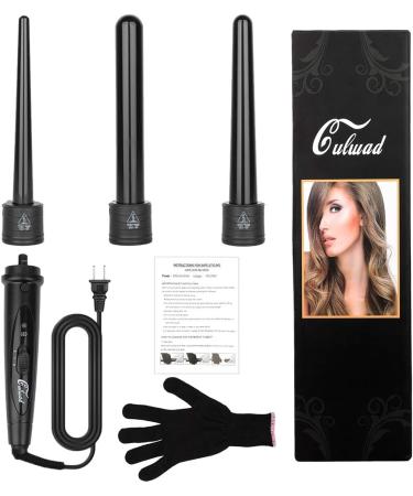 Culwad 3 in 1 Curling Iron Set - Multifunctional Interchangeable Ceramic Hair Curler with Glove | Eco-Friendly Reusable Packaging - Buy Online on GoSupps.com
