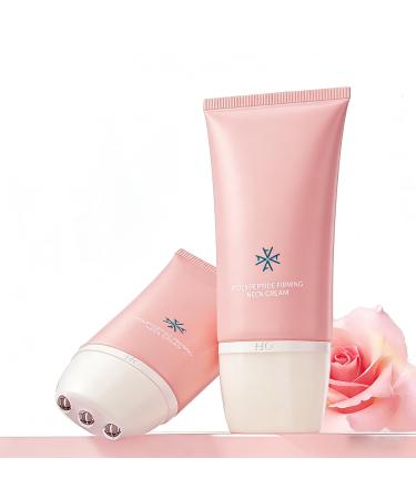 Grospe Neck Cream with Massage Roller - Firming & Smoothing Cream for Neck & Chest with Peptides & Hyaluronic Acid Anti-Wrinkle Treatment