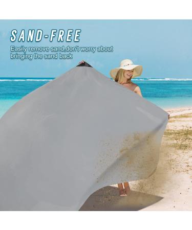 Odoland Beach Blanket: SandProof Waterproof Outdoor Pocket Blanket - Portable, Foldable, Lightweight, Quick Drying Mat for Hiking, Camping, Picnics - Gray 27.5 x 43.3 - Buy Online on GoSupps.com