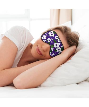 SSIMOO Purple White Floral Print Double-Sided Eye Mask | Soft Light Blocking Sleep Mask for Quality Rest - Buy Online on GoSupps.com