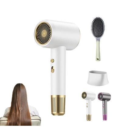 Numoya Hair Dryer Numoya Jetspeed Hair Dryer Numoya Highspeed Dryer for Travel Low Noise Blow Dryer for Home Travel Blow Dryer with Diffuser for Curly Hair (White)