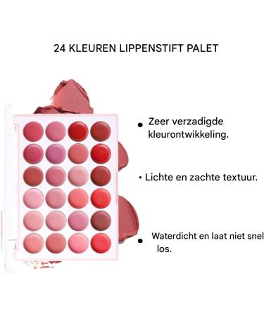 Lip Gloss Palette Palette Lip Gloss Makeup lip 24 Color Makeup Lip Gloss Sheet Portable Long Lasting Lipstick for Feminine Girls - Buy Online on GoSupps.com