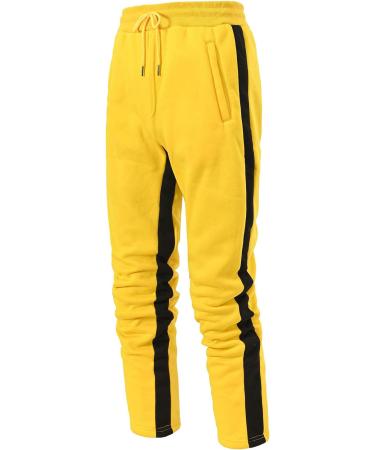 Hanxiulin Men's Jogging Suit - Stylish Training Set | Leisure Sports Jacket & Pants in Yellow - Perfect for Fitness & Fashion - Buy Online on GoSupps.com