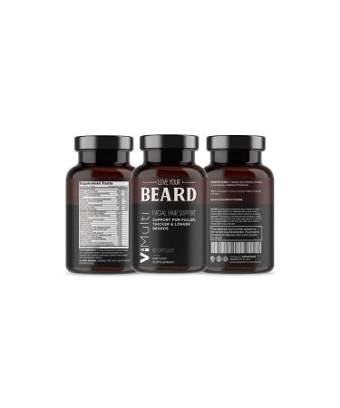 ViMulti Love Your Beard Supplements - Promotes Faster Hair Growth, Thicker Fuller Beard | 29 Hair & Beard Growth Vitamins - Buy Online on GoSupps.com