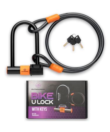 Bike U Lock With Cable Bike Locks Heavy Duty Anti Theft U Lock Holder