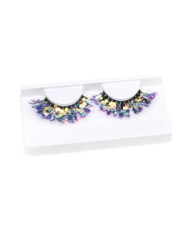 Guangcailun 2pieces Natural Look Glittery Eyelashes With Sequins Easy Application Long-Lasting Wear Plastic Eyelashes With Glitter Q-02