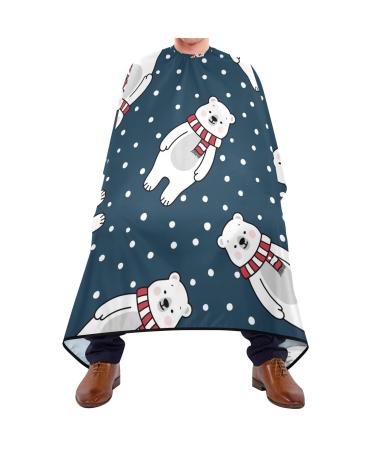 Waterproof Barber Cape -Cute Polar Bear Cheetah Haircut Bib for Men Unisex Hair Cutting Cape(8rp1a)