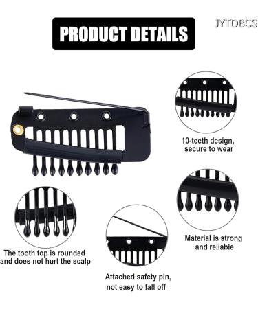 JYTDBCS 3.6CM fake hair clip baking paint 10 teeth fake hair clip DIY top hat beret fixed clip on hair chunni clips wig grip - Buy Online on GoSupps.com