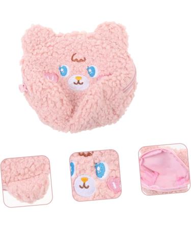 FRCOLOR Plush Cosmetic Bag Zipper Wallet Travel Organizer for Women - Pink 15.5X12X5.5CM - Buy Online on GoSupps.com