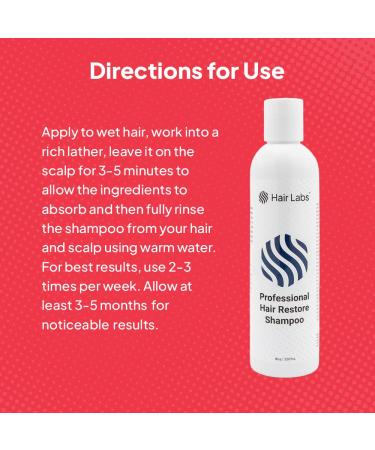 Hair Labs Professional Strength Hair Restore Shampoo 8 Fl Oz | Potent Shampoo for Hair Loss, Nourishes Scalp and Stimulates Growth - Buy Online on GoSupps.com