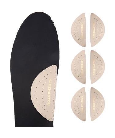 Arch Support Inserts for Flat Feet - Unisex Self - Adhesive Latex Arch Pad for Relieve Pressure and Feet Pain - Arch Support Insoles for Men & Women 3 Pairs (S Beige) Small Beige 3 Pair Beige