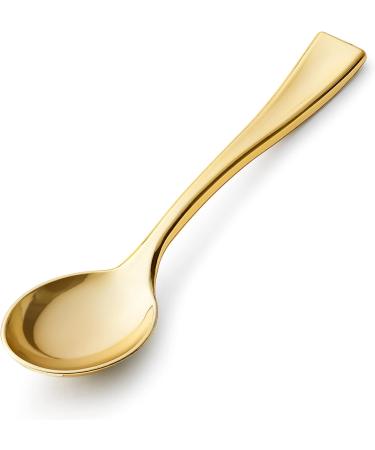 Gold Mini Spoons - 36 Count Disposable 4 inch Tiny Spoons for Desserts, Appetizers, and Tastings - Elegant Gold Plastic Utensils by Posh Setting - Buy Online on GoSupps.com