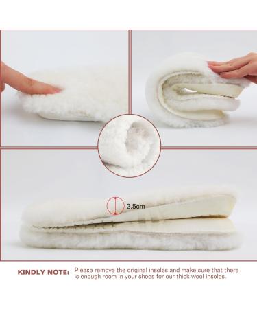 Bacophy Sheepskin Insoles for Men & Women | Premium Cozy Warm Wool Replacement Soles for Boots & Sneakers - White Size 10 M US Women / 8 M US Men - Buy Online on GoSupps.com