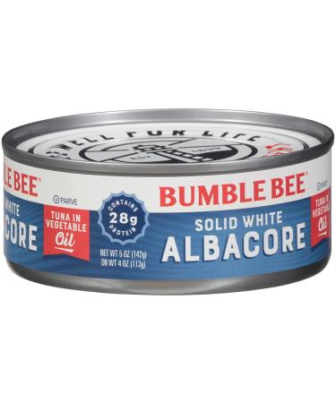 Bumble Bee Solid White Albacore Tuna in Oil 5oz Can (Pack of 24) | Wild Caught, Non-GMO, Gluten Free, Kosher - 28g Protein per Serving - Ideal for Tuna Salad & Recipes - Buy Online on GoSupps.com