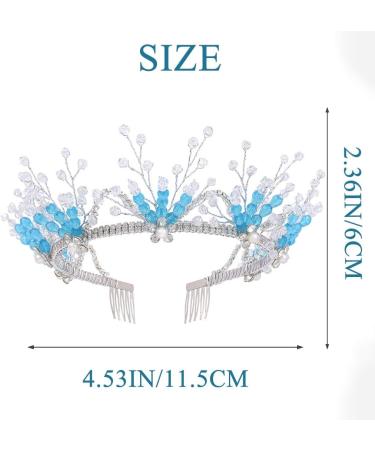 IYOU Crystal Princess Wedding Headband Blue Rhinestone Hair Bands Sparkly Birthday Communion Hair Accessories for Flower Girls - Buy Online on GoSupps.com