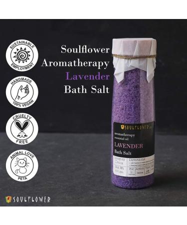 Soulflower Lavender Bath Salt 500g/18 Oz - Natural Mineral-Rich Sea Salt Soak with Lavender Essential Oil for Body & Foot Spa - Ideal Gift for Men - Buy Online on GoSupps.com