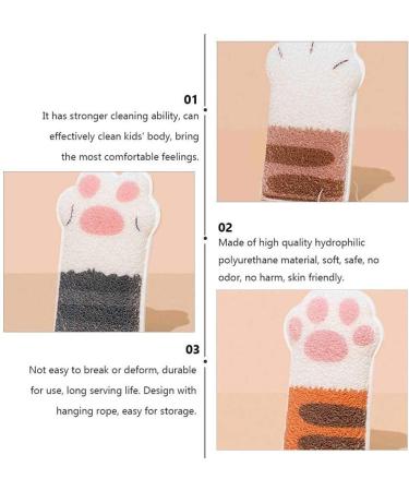 Body Exfoliating Sponge Elastic Cute Bathing Clean Scrub Brush with 4 Cat Paws body exfoliating brush - Buy Online on GoSupps.com