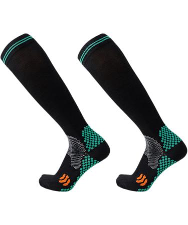 Luofang Compression Socks for Men & Women - 23-32 mmHg Knee-High Breathable Padded for Enhanced Blood Circulation - Ideal Running Socks in Black - Buy Online on GoSupps.com
