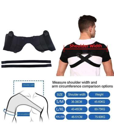 Double Shoulder Support Protector Shoulder Strap Brace for Women Men Sports Protective Gear Adjustable Shoulder Support Clavicle Brace Posture Corrector Shoulder Wrap Protector for Lifting Sports S/M(Suitable for shoulder width 36-39cm) - Buy Online on GoSupps.com