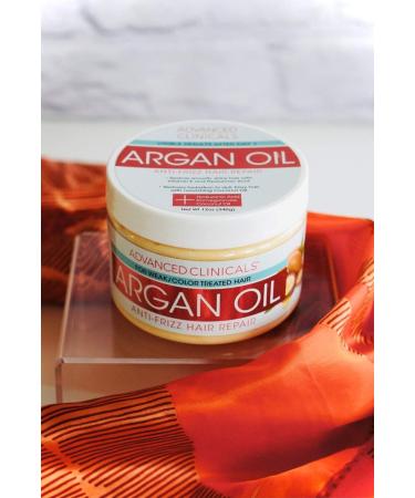 Advanced Clinicals Argan Oil Anti-Frizz Hair Repair - 12 fl oz | Nourishing Hair Treatment - Buy Online on GoSupps.com