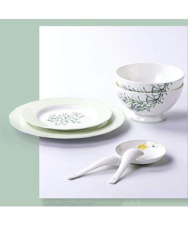 Dinner Plates 30 Pieces of Household Porcelain Dinnerware Set Creative Lotus Shaped Plates and Bowls Sets Elegant Pastoral Style Dishes Set Service for 6 Plates Kitchenware - Buy Online on GoSupps.com