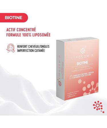 Prescription Nature - BIOTIN LIPOSOMIA - Nutritional Supplement for Skin Hair and Nails - Active Concentrate Liposomed Formula - Made in France - 30 Capsules - Buy Online on GoSupps.com