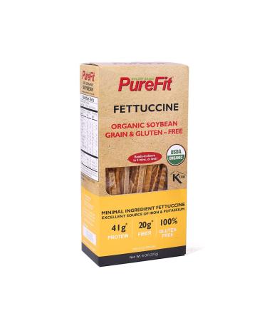 PureFit - Organic Soy bean Fettuccine Pasta - Low Carb, High protein pasta, Keto Friendly, Gluten-Free, Vegan, Non-GMO, Kosher, Organic Soy noodles, 1 Box (8 Oz, 4 Servings) Soybean 8 Ounce (Pack of 1)