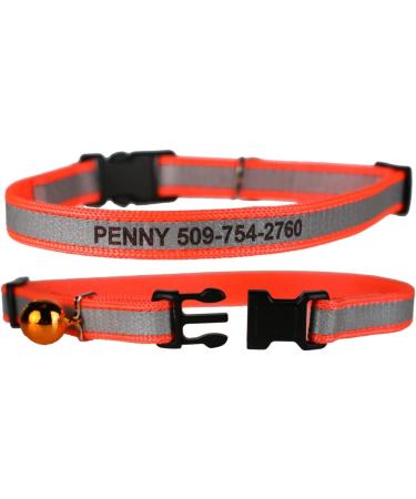 Personalized Reflective Cat Collar | Engraved Custom Collar with Name & Phone | Breakaway Safety Buckle | Adjustable for Cats - Blue - Buy Online on GoSupps.com