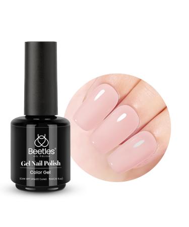 beetles Gel Polish 15mL Pale Nude Sheer Nude Pink Peach Pink Gel Manicure Diy Nail Art Fall Autumn Gel Soak Off UV LED Nail Lamp Nail Art Manicure Salon 1 Pcs