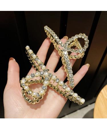 SDFF 3-Piece Metal Gold Claw Clips - Strong Hair Grippers for Women & Girls with Thick Hair | Stylish & Slippery Hairpins - Buy Online on GoSupps.com