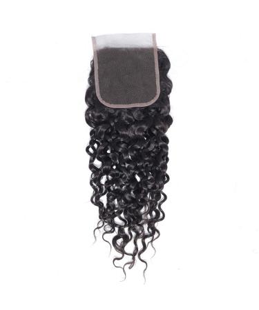 18 Inch Water Wave Lace Closure - 150% Density 9A Unprocessed Virgin Remy Human Hair - No Bleached Knots - Natural Color - Pack of 1 - Buy Online on GoSupps.com