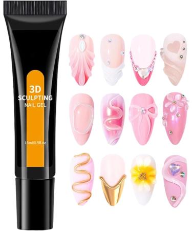  Dubbulon 3D Nail Gel No-Wipe 3D Beauty Care Products | 15ml Clear Sculpting Nail Gel - For Salon Home Party Photoshoot Wedding Travel Beginners Professionals - Buy Online on GoSupps.com