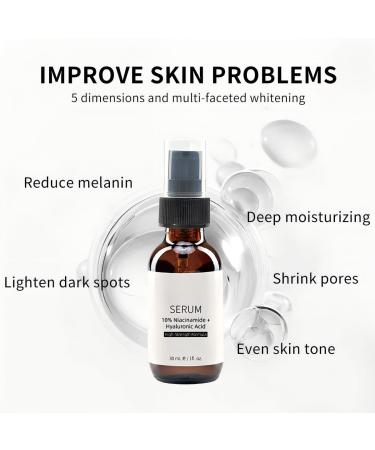 Hydrating Niacinamide Serum with Hyaluronic Acid - Lightweight Formula for Dry Skin Moisturizing & Brightening Glowing Skin - Buy Online on GoSupps.com