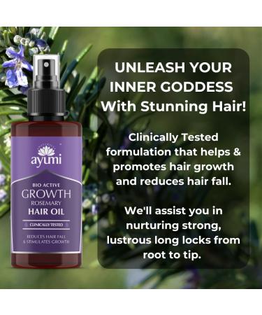 Ayumi Rosemary Oil for Hair Growth Spray | 100% Natural Clinically Proven Hair Loss Treatment | Rosemary Oil Infused Biotin to Stimulate Hair Growth | Castor Oil Organic & Pure Coconut Oil |100 ML - Buy Online on GoSupps.com