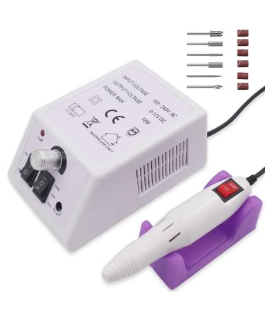 Fantexy Electric Nail Drill Machine,Adjustable Nail File Machine Set for Manicure Pedicure Acrylic Nails Gel Glazing,Professional 20000 RPM Nail Art Polisher for Home Salon Use(White)