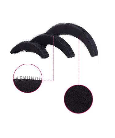 3 Moon-Shaped Foam Hair Cushions - Volume Boosting Hair Accessories for Women & Girls | Black - Buy Online on GoSupps.com