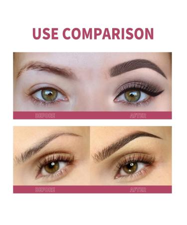 4D Hair Stroke Brow Stamp Brush - Ultra-thin Angled Eyebrow Tool (Black) - Buy Online on GoSupps.com