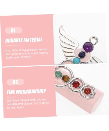 Abaodam 4pcs Angel Crystal Ornaments Glass Ornaments Healing Crystals Stones Angel Wing Crystal Hexagon Doll - Buy Online on GoSupps.com