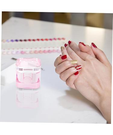 SOESFOUFU Glass Jar Nail Art Brush Cup Pink Crystal Glass Heart-shaped Manicure Tools Acrylic Nails 5.70X5.40X5.40CM Pink - Buy Online on GoSupps.com