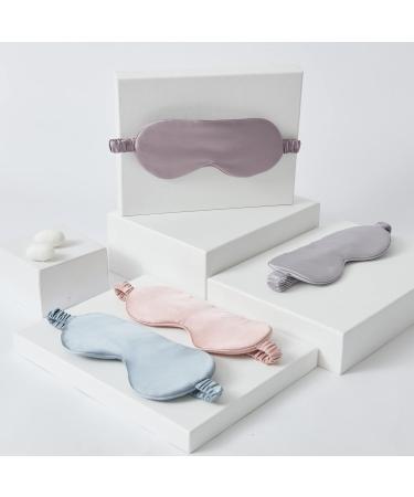 K meet Q Silk Sleep Mask for Men and Women - Luxury Elastic Strap Covered with Silk - Pink Pattern B - Buy Online on GoSupps.com