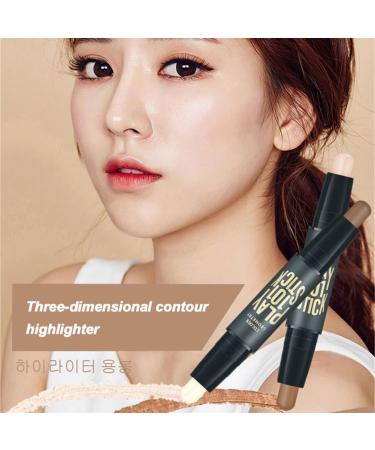 Double-Headed Highlighting Stick 2-in-1 Contouring Stick Nose Shadow Contour Stick Sweatproof Contour Stick Makeup for Cheeks and Lips Long-Lasting Contouring 0.5 ml (Pack of 2) Ivory White - Buy Online on GoSupps.com