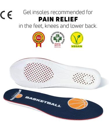 FOOTGEL Basketball Insole | Pain Relief & Odor Control | Vegan, Medical Certified | Size L (Men 9-12.5 / Women 10.5-13) - Buy Online on GoSupps.com