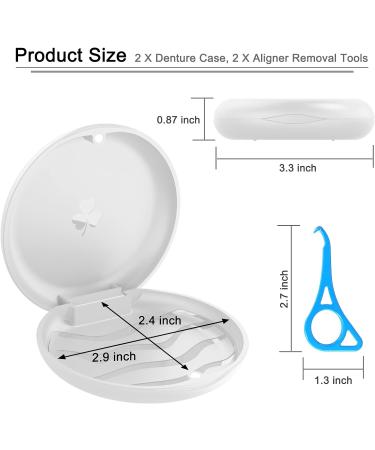 BVN 2-Pack Retainer & Denture Case - Slim Orthodontic Storage for Mouth Guards & Aligners - White - Buy Online on GoSupps.com