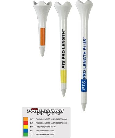 Pride Professional Tee System Plastic Golf Tees - 50 Pack - 40x 3-1/4-Inch + 10x 1-1/2-Inch White Tees - Buy Online on GoSupps.com