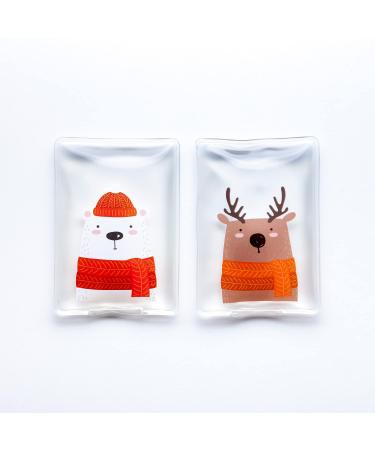 beautiful hand warmers I reusable pocket warmers I great patterns I various designs set of 2 polar bear & reindeer