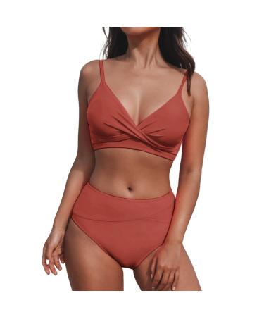 General women cross baking suits leopard twist front swimwear side bikini sets period bikini for swimming bikini set ladies high waist curvy watermelon red xl