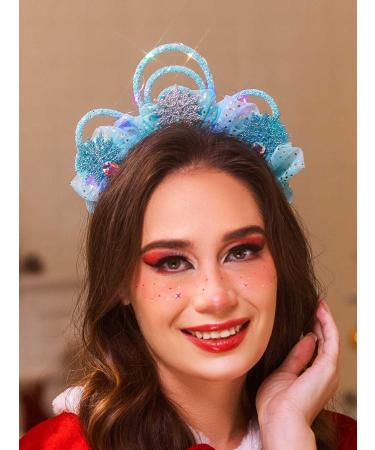 IYOU Sknowflake Headband Blue Light up Hair Hoop Costume Christmas Hair Accessories for Girls - Buy Online on GoSupps.com