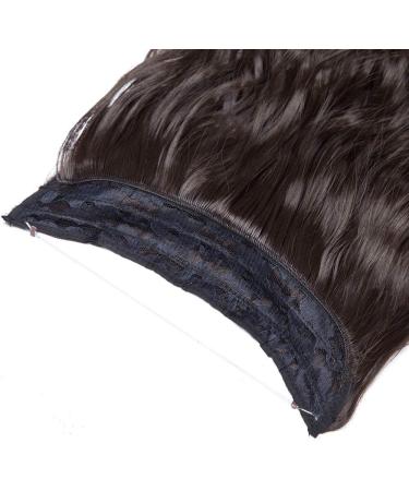 Silk-Co Dark Brown Hair Extensions 50cm - Adjustable Synthetic Extensions with Rubber Band & Invisible Cord for Women - Buy Online on GoSupps.com