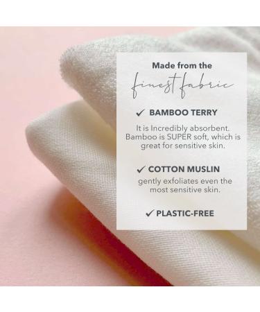 Buy Dual Action Facial Cloth Set of 3 - Luxury Cotton Muslin & Bamboo Rayon | 100% Natural Ultra-Soft Towels for Gentle Cleansing - Buy Online on GoSupps.com
